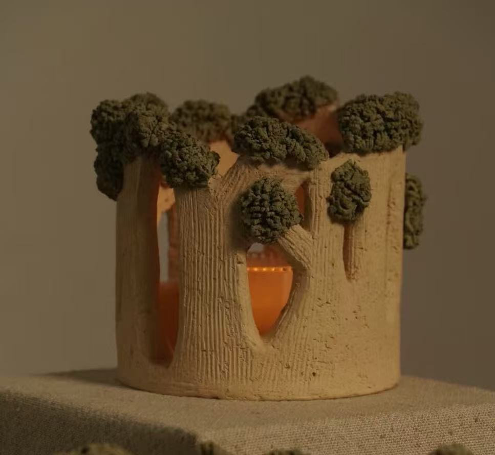 Handmade ceramic candlestick